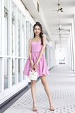 LISA TIERED MINI DRESS (BUBBLEGUM PINK)