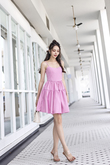 LISA TIERED MINI DRESS (BUBBLEGUM PINK)