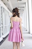 LISA TIERED MINI DRESS (BUBBLEGUM PINK)