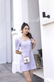 LIELLE SQUARE NECK PLAYSUIT DRESS (LAVENDER)