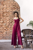 GIOVANNE WIDE LEG JUMPSUIT (WINE RED)