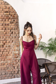 GIOVANNE WIDE LEG JUMPSUIT (WINE RED)