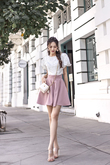 CALLA BALLOON SLEEVES CROP TOP (WHITE FLEUR)