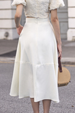 UNNA POKCET MIDI SKIRT (CREAM)