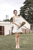 AUREA FRILL HEM MINI DRESS (WHITE)
