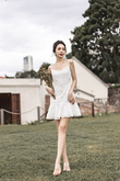 AUREA FRILL HEM MINI DRESS (WHITE)