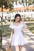 JESSIE SWEETHEART PLAYSUIT DRESS (WHITE)