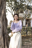 *BACKORDER* RHEA V NECK KNIT SWEATER (LILAC)