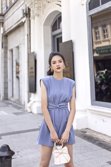 AYDAN PADDED BOX CUT PLAYSUIT (BLUE)
