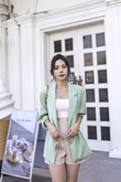 URBAN OVERSIZED PADDED BLAZER (MINT GREEN)