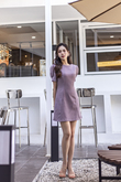 EDWIE ROUND NECK MINI DRESS (PURPLE)