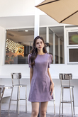 EDWIE ROUND NECK MINI DRESS (PURPLE)