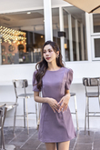 EDWIE ROUND NECK MINI DRESS (PURPLE)