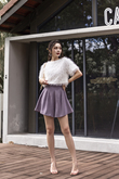 ESTER FLARE HIGH WAIST SHORTS (LAVENDER)