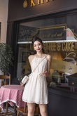 BREANNE HALTER NECK TENT DRESS (IVORY LACE)