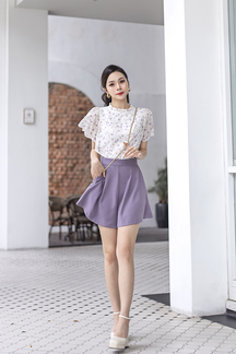KIANNA CAPE SLEEVES TOP (LILAC FLORAL)