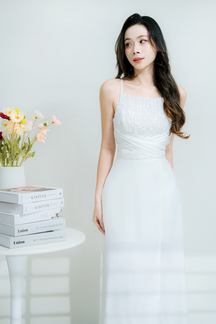 ELIANA SIDE SLIT MAXI DRESS (WHITE)