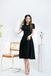 ELOISE SIDE RUCHED MIDI DRESS (BLACK)