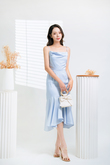 LEAH COWL NECK MIDI DRESS (LIGHT BLUE)