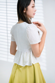 WILLOW SIDE RUCHED TOP (EYELET)