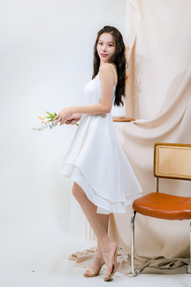 HAGEE HIGH LOW DRESS (WHITE)