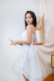 HAGEE HIGH LOW DRESS (WHITE)