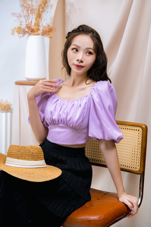 HEDY RUCHED BUST CROP TOP (PURPLE)