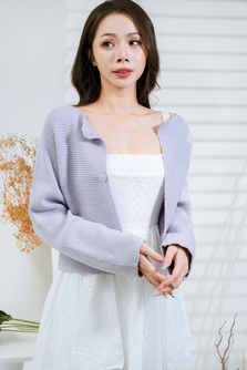 LEILANI BUTTON FRONT CARDIGAN (LILAC)