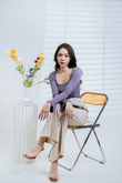 ANGEL BELL SLEEVES KNIT SWEATER (LAVENDER)