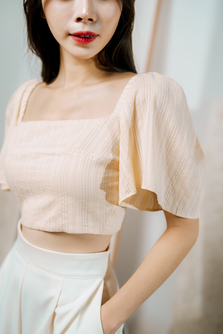 AILEE CAPE SLEEVES TOP (DEEP PEACH)