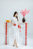WHITLEE CUT OUT FRONT CHEONGSAM (WHITE)