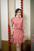 ZOENA MANDARIN COLLAR TOP (PASTEL ROSE)