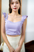 CLOVER FRILL SLEEVES CROP TOP (PURPLE)