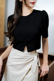 THEA ROUND NECK CROP TOP (BLACK)