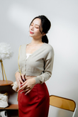 LIZZY BUTTON FRONT CARDIGAN (OAT)