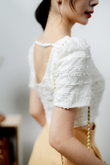 DIORN SWEETHEART CROP TOP (CREAM LACE)