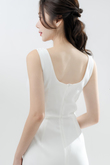 MILEY SIDE SLIT MIDAXI DRESS (WHITE)