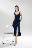 MILEY SIDE SLIT MIDAXI DRESS (BLUE)