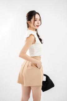 LENNON WIDE LEG CASUAL SHORT (BROWN)