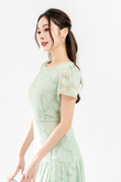 HANNI ROUND NECK TIERED DRESS (MINT)