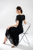 HANNI ROUND NECK TIERED DRESS (BLACK)