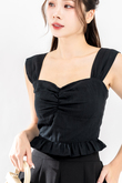 SASHA SWEETHEART RUFFLES TOP (BLACK)