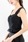 SASHA SWEETHEART RUFFLES TOP (BLACK)