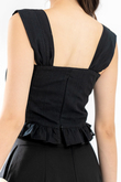 SASHA SWEETHEART RUFFLES TOP (BLACK)