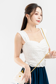 SASHA SWEETHEART RUFFLES TOP (EYELET)