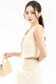 BONNIE BUTTON FRONT VEST TOP (CREAM)