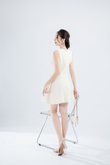 CASEY ROUND NECK FLARED DRESS (CREAM)