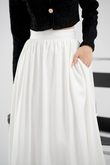 SEAN PUFF BALL MIDI SKIRT (WHITE)