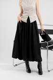 SEAN PUFF BALL MIDI SKIRT (BLACK)