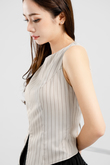 KIERA ROUND NECK SLEEVELESS TOP (GREY STRIPE)